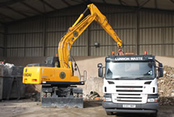 Skip Hire in Brentwood unloading a lorry